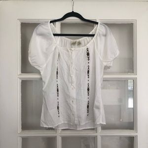 Vintage embroidered peasant top